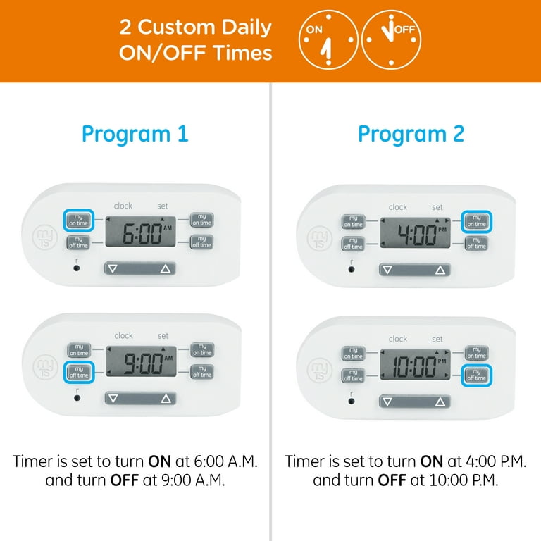 myTouchSmart Outdoor/Indoor Plug-in Digital Timer, 2 Pack