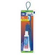 Dr. Fresh Oral Care Toothbrush Travel Kit with Cap & Toothpaste, Soft Bristle