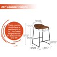 thumbnail image 4 of Bronte Living 26 inch Modern Leatherette Counter Stool with Rubber Protectors, Comfortable Footrest and Backless for Kitchen, Restaurant - Series Jacob - Set of 2, 4 of 7