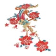 thumbnail image 4 of Parche de flores flores de Fénix estilo chino hilo de nailon brillante decorativo práctico bordado apliques de tela, 4 of 12