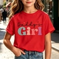 thumbnail image 2 of akafmk Girls Short Sleeve T-Shirts Crew Neck Graphic Tees Fashion Versatile Daily Casual Cute Summer Tops, 2-12Y, 2 of 7