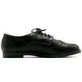 thumbnail image 5 of Ollio Women's Flat Shoes Wingtip Lace Up Faux Leather Oxford M2921, 5 of 6