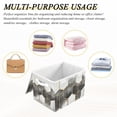 thumbnail image 6 of Yayeee Collapsible Cube Storage Bin with Lid Fabric Closet Decorative Basket with Handles, Gray Hexagons, 6 of 7