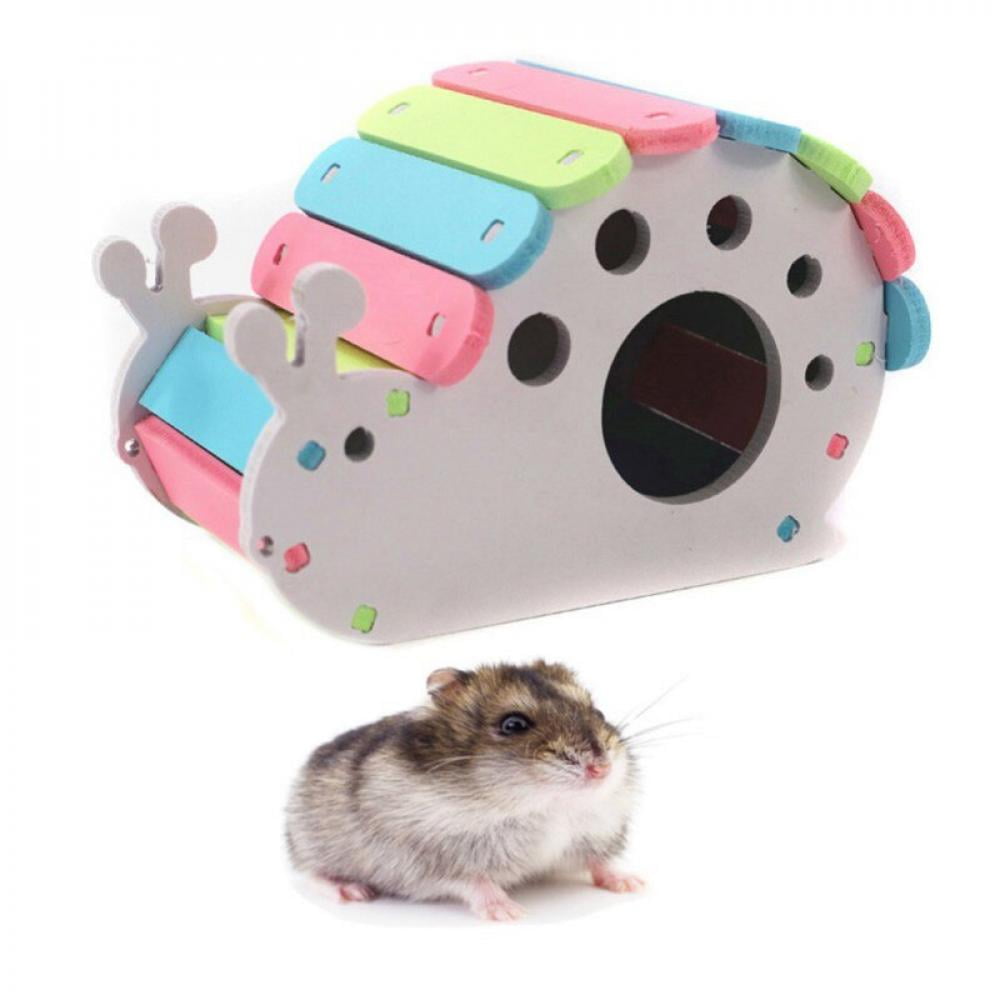 Small Pet Nest Rat Wooden Hamster Funny Fun Gym Playground Exercise Safe Toy 