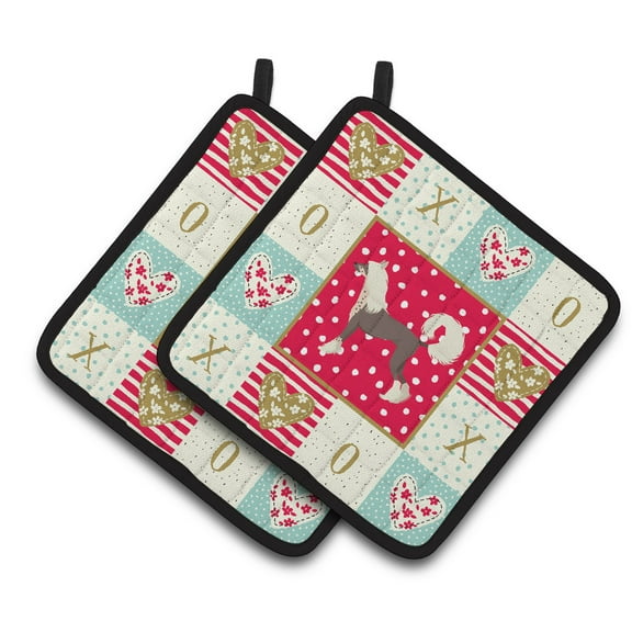 Chinese Crested Love Pair of Pot Holders