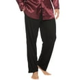 thumbnail image 3 of INTIMO Mens' Classic Satin Long Sleeve One Pocket Pajama Shirt Sleep Lounge Top, 3 of 6