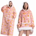 thumbnail image 1 of Wearable Sherpa Fleece Hoodie Blanket With Large Pocket Oversized Winter Hooded Thick Lazy TV Blanket, 1 of 6