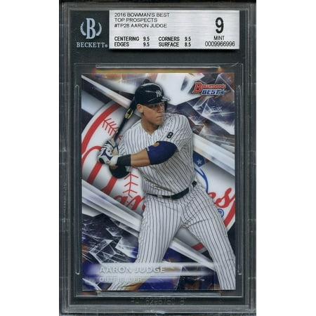 2016 bowman's best top prospects #tp28 AARON JUDGE rc BGS 9 (9.5 9.5 9.5 (Best Of The Best Sports Cards)