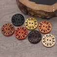 thumbnail image 3 of 50 Pieces Wood Button Round Hallow Portable Solid Color Stylish DIY Replacement Sweater Shirt Sewing Fastener Snap Beige Yellow, 3 of 10