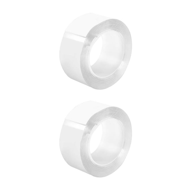 Sidaley Cinta adhesiva transparente de doble cara, cinta adhesiva para colgar en la pared del hogar, lavable, reutilizable, 30mm x 1m transparente 30mmx1m 2piezas