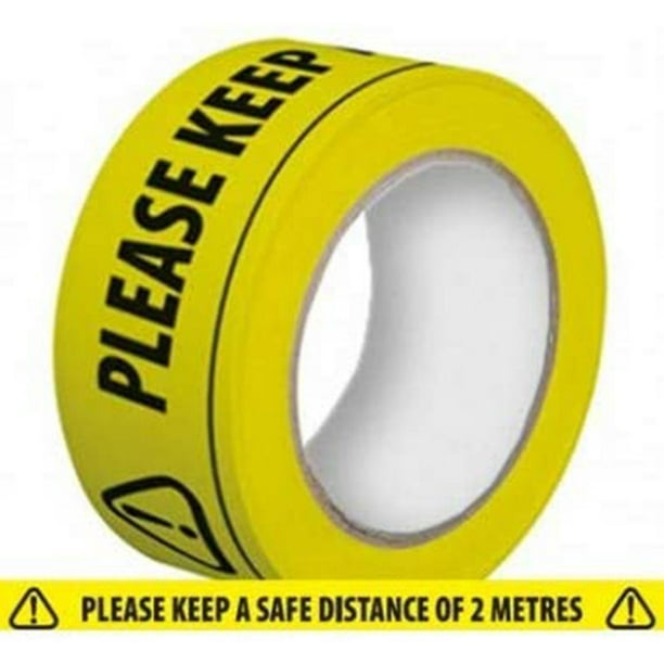 2 Piece Triplast 'Please Keep A Safe Distance of 2 m' Warning Tape