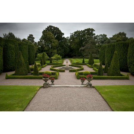 The formal gardens in Hillsborough Castle the official government residence in Northern Ireland An 18th Century Country House in Hillsborough County Down Northern Ireland Stretched Canvas - George
