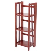 Folding Bookcase 3 Shelf Folding Bookcase In Mahogany Finish