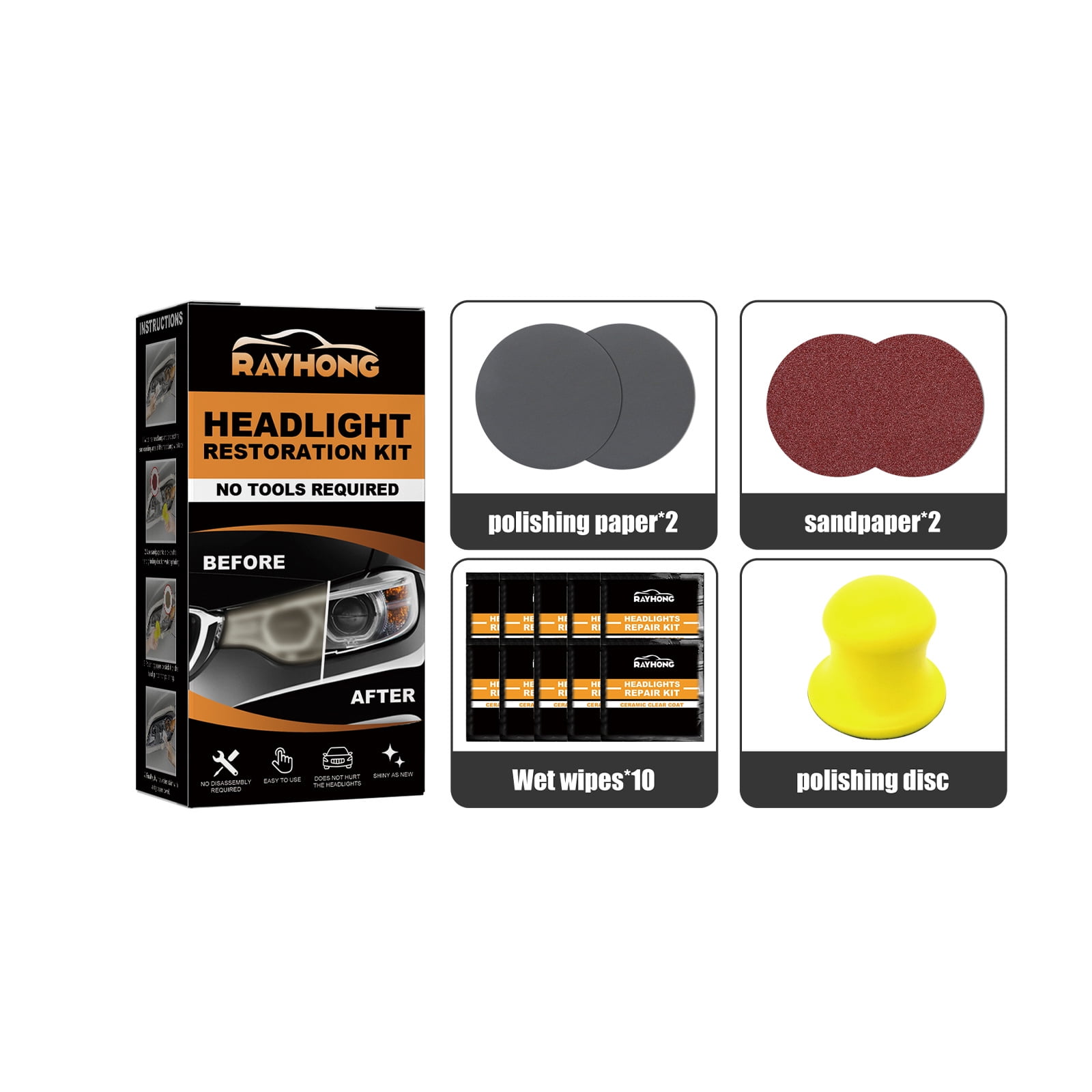 Automotive ceramic headlight repair kit, headlight lampshade repair