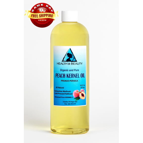 PEACH KERNEL OIL ORGANIC REFINED COLD PRESSED PREMIUM FRESH 100% PURE 16 OZ
