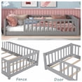 thumbnail image 5 of Twin Floor Bed with Fence for Kids, Solid Pine Wood Platform Bed Frame with Guardrails and Slats, Playhouse Design Montessori Bed for Children Bedroom, Without Door, Easy Assemble, Gray, 5 of 8