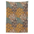 thumbnail image 3 of Ambesonne Floral Tablecloth Rectangular Table Cover, Flowers and Peacock, 52"x70", Petrol Blue Pale Coffee, 3 of 4