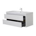 thumbnail image 4 of Demi Bonn 47" Wall-Mounted Bathroom Vanity with Sink, Stone Resin Countertop and 2 Soft Close Drawers, Faucets and Drains Not Included, White, 4 of 9