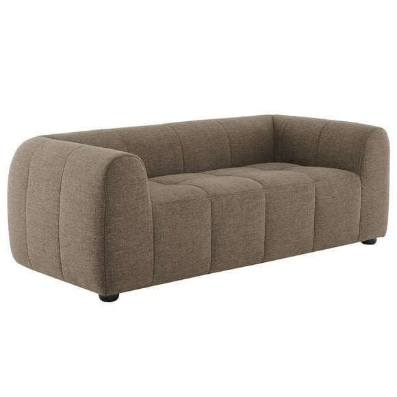 Causeuse Rembourrée en Tissu Liana, Couleur Moka