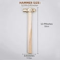 thumbnail image 2 of 13 Inch Long Non-Sparking Brass Metal Stamping Hammer with Double Sided Mallet Heads and Wooden Handle, 2 of 5