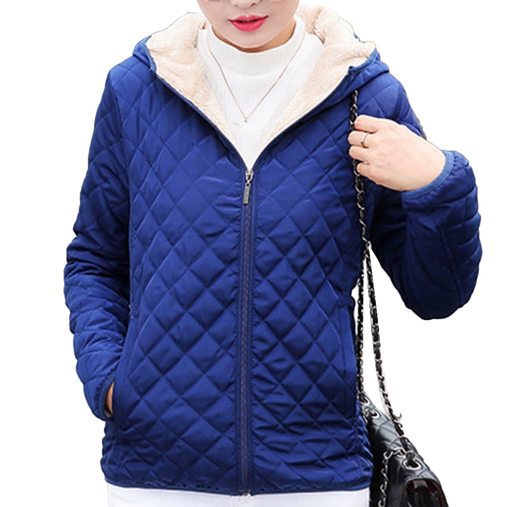 Details about   Autumn 2018 New Parkas basic jackets Female Women Winter plus velvet lamb hooded
