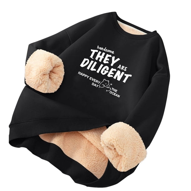 Sudadera sin capucha para hombre, con estampado grueso, cuello redondo, manga larga, blusa, sudadera de poliéster
