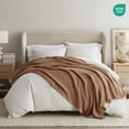 thumbnail image 3 of Comfort Canopy 100% Cotton Waffle Textured Bed Blanket - Ultra Soft & Breathable, Mocha, King, 3 of 9