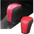 thumbnail image 1 of YISITIAN Carbon Fiber Car Gear Shift Knob Cover,Leather Vehicle Stick Shifting Protector with Needle & Thread,Stylish Auto Shifter Knob Guard,Compatible with Inspire Crider Integra (Red) CJ919-49938, 1 of 6