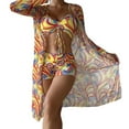thumbnail image 4 of Ensemble Bikini Femme en 3 Pièces avec Bretelles Spaghetti à Manches Longues, 4 of 9