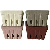 First of a Kind Ceramic Berry Baskets Square Storage Baskets, Easy Ventilation, Set of 4