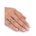 thumbnail image 3 of PalmBeach Jewelry Oval-Cut Genuine Ruby and Topaz Halo Cocktail Ring 1.18 TCW in 18k Gold-Plated or Sterling Silver, 3 of 5