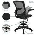thumbnail image 5 of Modway Veer Drafting Chair - Reception Desk Chair - Flip-Up Arm Drafting Chair in Black, 5 of 17