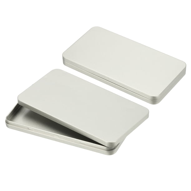 Uxcell Caja de Efectivo Pequeña, 2 Pcs Soporte de Dinero Caja de Metal Organizador de Bandeja de Efectivo, Plata