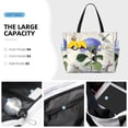 thumbnail image 2 of Wukai Vintage Flower Print Zipper Bag,large Beach Tote Bag,Waterproof Sandproof Bag,Grocery and Picnic Tote Travel Bag, 2 of 5