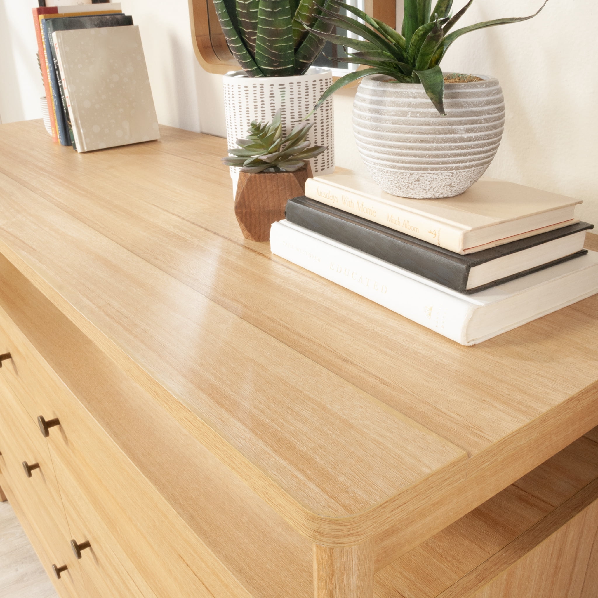 Mainstays Dowel 6 Drawer Dresser, Natural Teak Finish