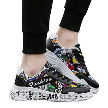 

Azrian Men Fashion Wild Graffiti Casual Shoes Comfortable Breathable Low-top Sneakers