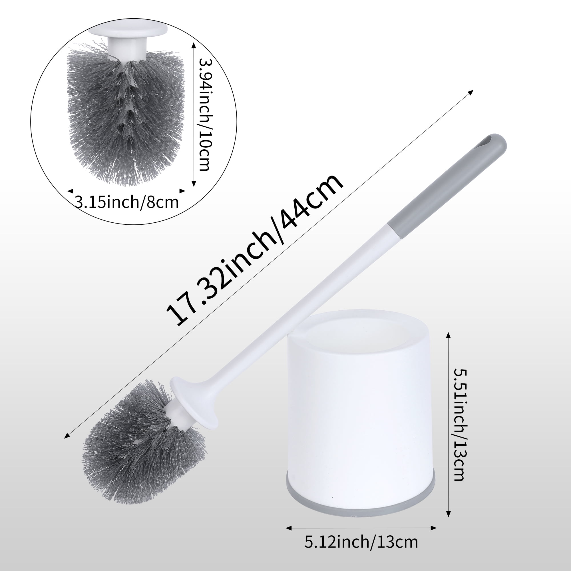 REGALWOVEN Toilet Brush and Holder Set, Suspendable Toilet Bowl Brush with Soft Bristle Head White 1 Pack