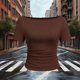 thumbnail image 5 of Tops Casuales sin Mangas para Mujeres Camiseta de Moda Blusa Elasticidad Suelta Cuello Redondo Tops de Color Sólido para Mujeres, 5 of 5