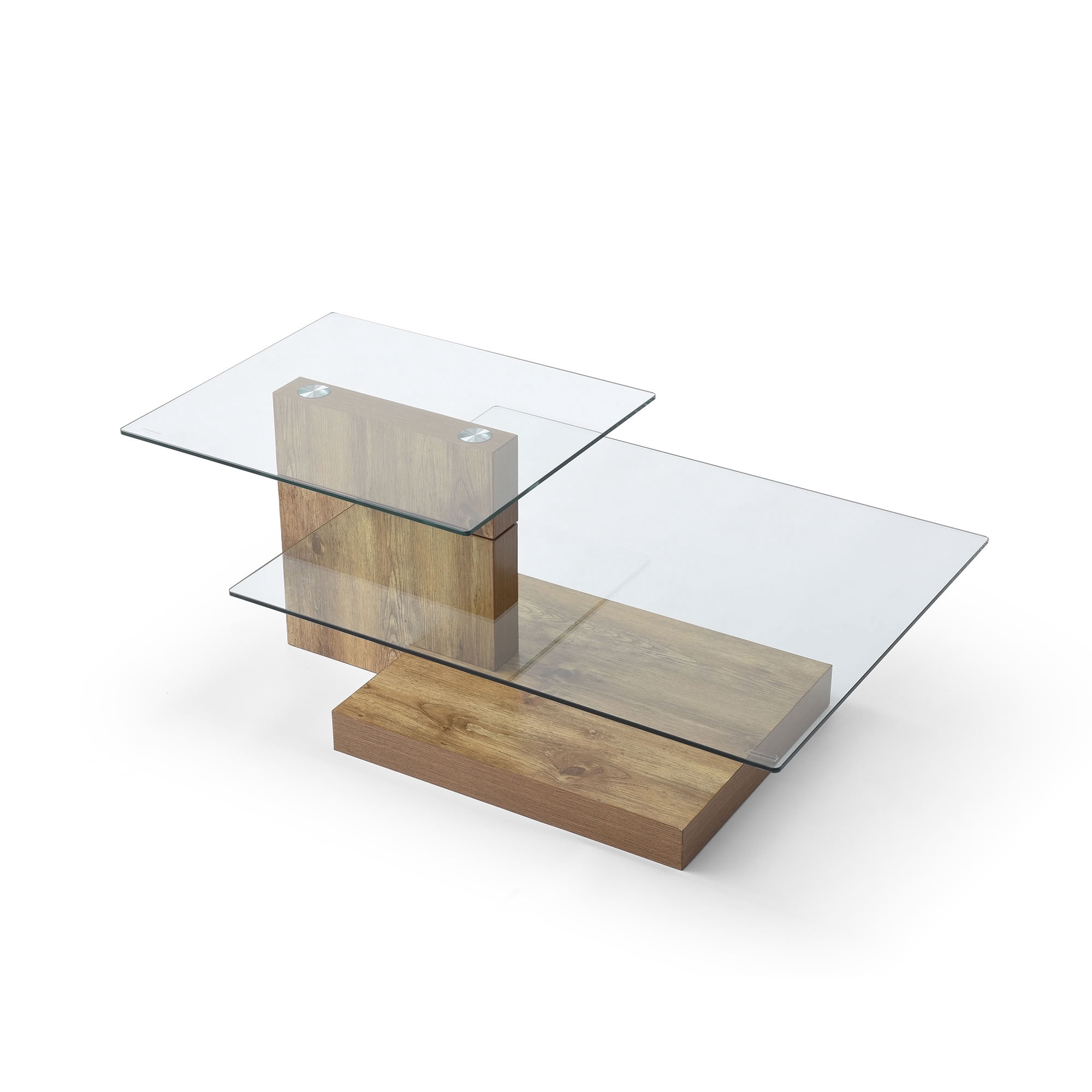 MAYEERTY 3 Tier Tempered Glass Coffee Table, Modern Multi Open Storage Center Table for Living Room Office Reception Room