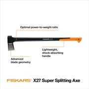 Fiskars X27 6.3 lb Splitting Axe with 36” Fiberglass Handle