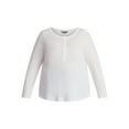 thumbnail image 5 of Terra & Sky Women’s Plus Thermal Henley Top with Long Sleeves, Size 0X-5X, 5 of 5