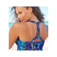 thumbnail image 5 of Swim 365 Women's Plus Size Longer-Length Ruched V-Neck Braided Racerback Tankini Top, 5 of 6