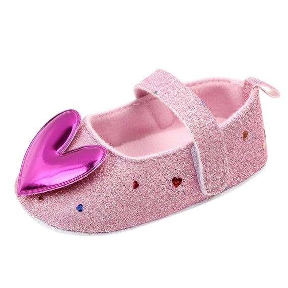 jovati Chaussures de Princesse pour les Filles Infantiles Chaussures de Princesse en Forme de Cœur à Semelles Douces d'Intérieur Chaussures de Marche pour Bébés