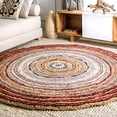 thumbnail image 2 of nuLOOM Classie Hand Tufted Shag Area Rug, 6' Round, Red Multi, 2 of 4
