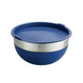 thumbnail image 2 of Tramontina 10-Piece Stainless Steel Mixing Bowl Set with Lid, High Wall with Blue Silicone Sides, Dishwasher Safe, 2 of 8
