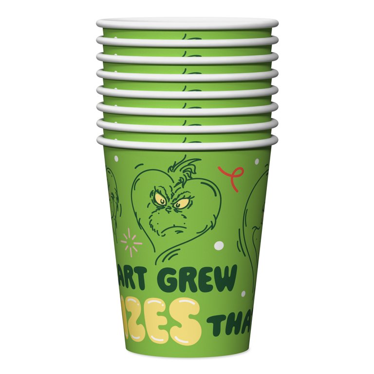 Dr. Seuss 'Oh, The Places You'll Go!' Disposable Paper Cups - 8 Count, 9 Oz Party Cups For Graduation & Birthdays