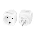 thumbnail image 1 of Adaptador de Enchufe Europeo a EE. UU. Unidapt Blanco 2 Paquetes, 1 of 7