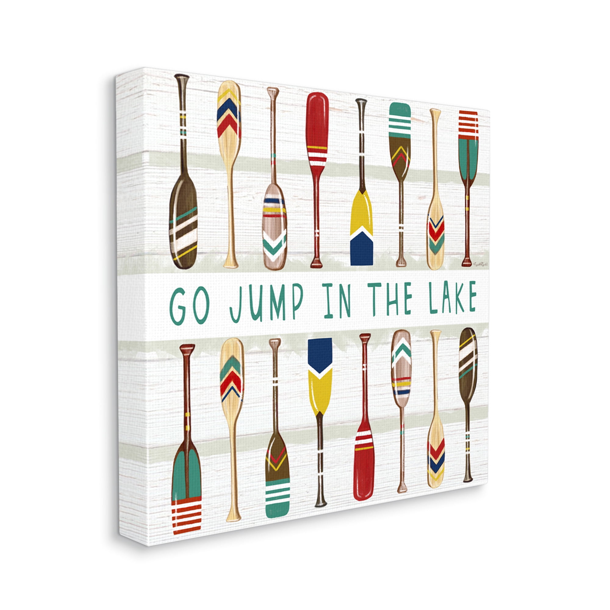 Stupell Industries Jump In Lake Various Patterned Oars Graphic Art Gallery Wrapped Canvas Print Wall Art, Design by Elizabeth Tyndall