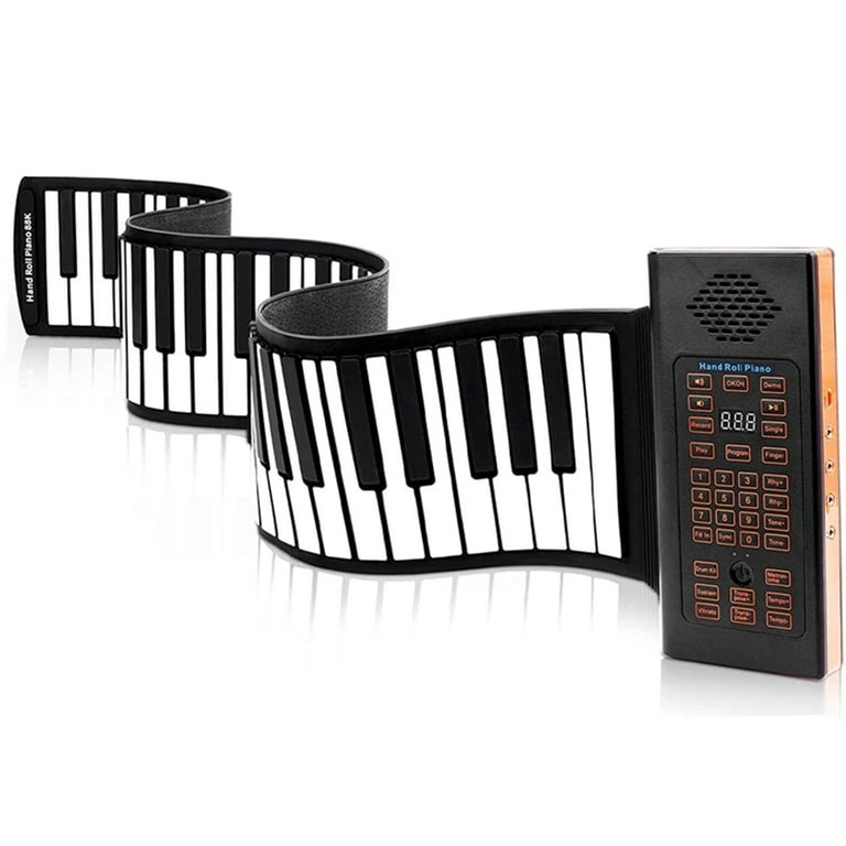 Roll-up Piano 61 keys,Electronic Hand Roll Portable Piano with 128 Unique  Tones and Built-in Speaker, Upgraded Waterproof Silicone Fold able Piano  Keyboard for Beginners and Kids : Musical Instruments 