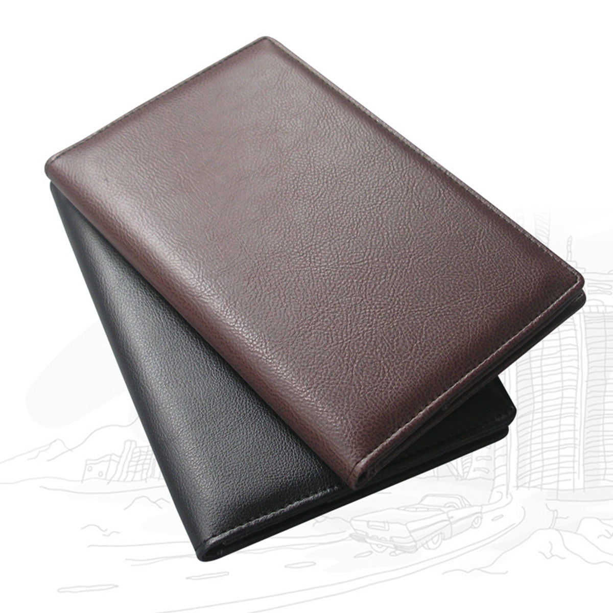 FUEENIRVA Black Stylish Menu Book for Hotels with Credit Card and Check Holders, 2 Pieces Set for Restaurant Use